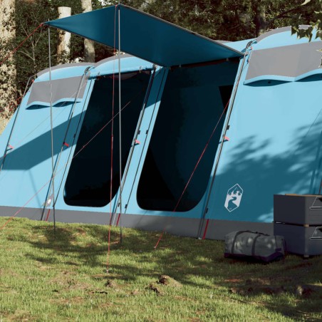 vidaXL Tienda de campaña familiar túnel 8 personas impermeable azul