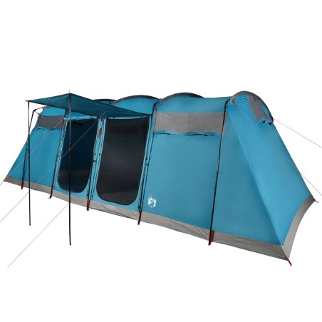 vidaXL Tienda de campaña familiar túnel 8 personas impermeable azul