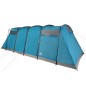 vidaXL Tienda de campaña familiar túnel 8 personas impermeable azul