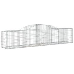 vidaXL Cesta de gaviones forma arco hierro galvanizado 300x50x60/80 cm