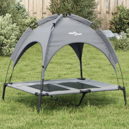 vidaXL Cama para perros con dosel antracita tela oxford y acero