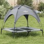 vidaXL Cama para perros con dosel antracita tela oxford y acero