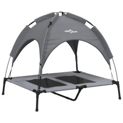vidaXL Cama para perros con dosel antracita tela oxford y acero