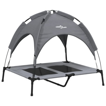 vidaXL Cama para perros con dosel antracita tela oxford y acero