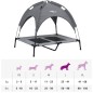 vidaXL Cama para perros con dosel antracita tela oxford y acero