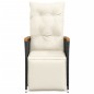 vidaXL Sillón reclinable de jardín con cojines ratán sintético negro vidaXL Sillón reclinable de jardín con cojines ratán sintético negro