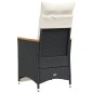 vidaXL Sillón reclinable de jardín con cojines ratán sintético negro vidaXL Sillón reclinable de jardín con cojines ratán sintético negro