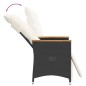 vidaXL Sillón reclinable de jardín con cojines ratán sintético negro vidaXL Sillón reclinable de jardín con cojines ratán sintético negro