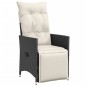 vidaXL Sillones reclinable jardín cojines 2 uds ratán sintético negro vidaXL Sillones reclinable jardín cojines 2 uds ratán sintético negro