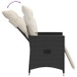 vidaXL Sillones reclinable jardín cojines 2 uds ratán sintético negro vidaXL Sillones reclinable jardín cojines 2 uds ratán sintético negro