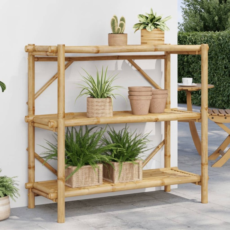 vidaXL Estante de 3 niveles bambú 100x40x90 cm