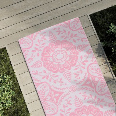 vidaXL Alfombra de exterior PP rosa 80x250 cm