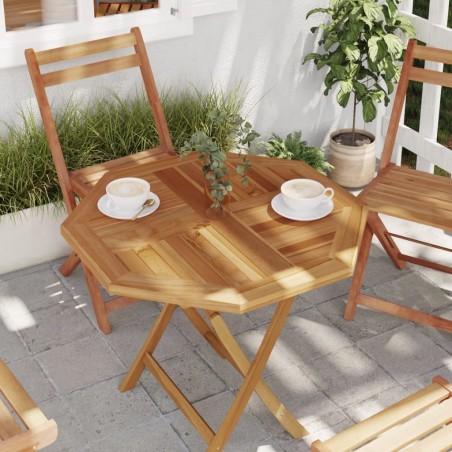 vidaXL Tablero de mesa octogonal de madera maciza de teca 70x70x2,5 cm