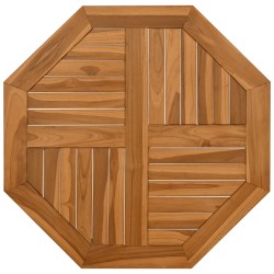 vidaXL Tablero de mesa octogonal de madera maciza de teca 70x70x2,5 cm