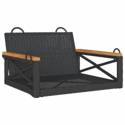 vidaXL Banco columpio de ratán sintético negro 63x62x40 cm