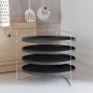 vidaXL Bandejas para pizza 4 uds con estante acero Ø 28 cm vidaXL Bandejas para pizza 4 uds con estante acero Ø 28 cm