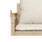 vidaXL Banco columpio con cojines ratán sintético beige 63x62x40 cm vidaXL Banco columpio con cojines ratán sintético beige 63x62x40 cm