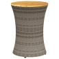 vidaXL Mesa de jardín en forma de tambor ratán sintético y madera gris vidaXL Mesa de jardín en forma de tambor ratán sintético y madera gris
