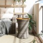vidaXL Mesa de jardín en forma de tambor ratán sintético y madera gris vidaXL Mesa de jardín en forma de tambor ratán sintético y madera gris