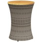 vidaXL Mesa de jardín en forma de tambor ratán sintético y madera gris vidaXL Mesa de jardín en forma de tambor ratán sintético y madera gris