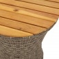 vidaXL Mesa de jardín en forma de tambor ratán sintético y madera gris vidaXL Mesa de jardín en forma de tambor ratán sintético y madera gris