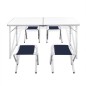 vidaXL Mesa de camping plegable ajustable con 4 taburetes 120x60 cm vidaXL Mesa de camping plegable ajustable con 4 taburetes 120x60 cm