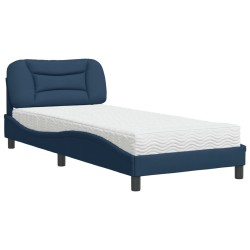 vidaXL Cama con colchón tela azul 80x200 cm