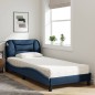 vidaXL Cama con colchón tela azul 80x200 cm vidaXL Cama con colchón tela azul 80x200 cm