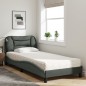 vidaXL Cama con colchón tela gris oscuro 90x190 cm vidaXL Cama con colchón tela gris oscuro 90x190 cm