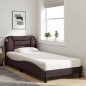 vidaXL Cama con colchón tela marrón oscuro 90x200 cm