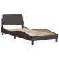 vidaXL Cama con colchón tela marrón oscuro 90x200 cm