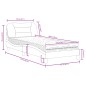 vidaXL Cama con colchón tela marrón oscuro 90x200 cm