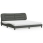 vidaXL Cama con colchón tela gris oscuro 200x200 cm vidaXL Cama con colchón tela gris oscuro 200x200 cm