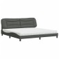 vidaXL Cama con colchón tela gris oscuro 200x200 cm vidaXL Cama con colchón tela gris oscuro 200x200 cm