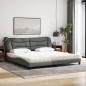 vidaXL Cama con colchón tela gris oscuro 200x200 cm vidaXL Cama con colchón tela gris oscuro 200x200 cm