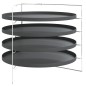 vidaXL Bandejas para pizza 4 uds con estante acero Ø 28 cm vidaXL Bandejas para pizza 4 uds con estante acero Ø 28 cm