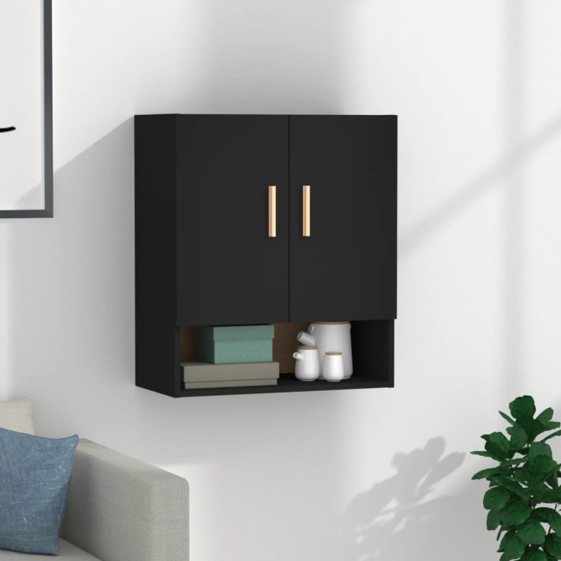 vidaXL Armario de pared madera contrachapada negro 60x31x70 cm vidaXL Armario de pared madera contrachapada negro 60x31x70 cm