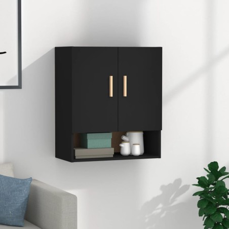 vidaXL Armario de pared madera contrachapada negro 60x31x70 cm