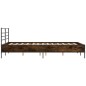 vidaXL Estructura cama madera ingeniería metal roble ahumado 140x200cm vidaXL Estructura cama madera ingeniería metal roble ahumado 140x200cm