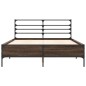 vidaXL Estructura cama madera ingeniería metal marrón roble 140x200 cm vidaXL Estructura cama madera ingeniería metal marrón roble 140x200 cm