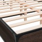 vidaXL Estructura cama madera ingeniería metal marrón roble 140x200 cm vidaXL Estructura cama madera ingeniería metal marrón roble 140x200 cm
