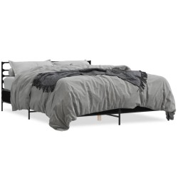 vidaXL Estructura de cama madera de ingeniería y metal negro 160x200cm