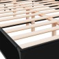 vidaXL Estructura de cama madera de ingeniería y metal negro 160x200cm vidaXL Estructura de cama madera de ingeniería y metal negro 160x200cm