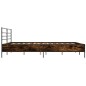 vidaXL Estructura cama madera ingeniería metal roble ahumado 180x200cm vidaXL Estructura cama madera ingeniería metal roble ahumado 180x200cm
