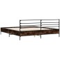 vidaXL Estructura cama madera ingeniería metal roble ahumado 180x200cm vidaXL Estructura cama madera ingeniería metal roble ahumado 180x200cm