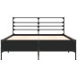 vidaXL Estructura de cama madera de ingeniería y metal negro 120x190cm vidaXL Estructura de cama madera de ingeniería y metal negro 120x190cm