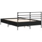 vidaXL Estructura de cama madera de ingeniería y metal negro 120x190cm vidaXL Estructura de cama madera de ingeniería y metal negro 120x190cm