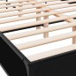 vidaXL Estructura de cama madera de ingeniería y metal negro 120x190cm vidaXL Estructura de cama madera de ingeniería y metal negro 120x190cm