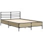 vidaXL Estructura cama madera ingeniería metal roble Sonoma 140x190 cm