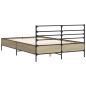 vidaXL Estructura cama madera ingeniería metal roble Sonoma 140x190 cm